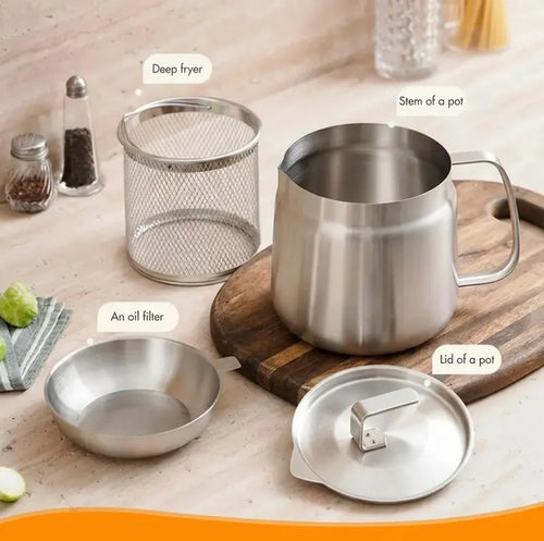 68oz 201 Stainless Steel Deep Fryer Pot