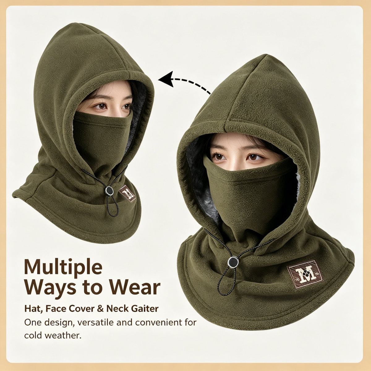 Fleece Double Layer Integrated Hat