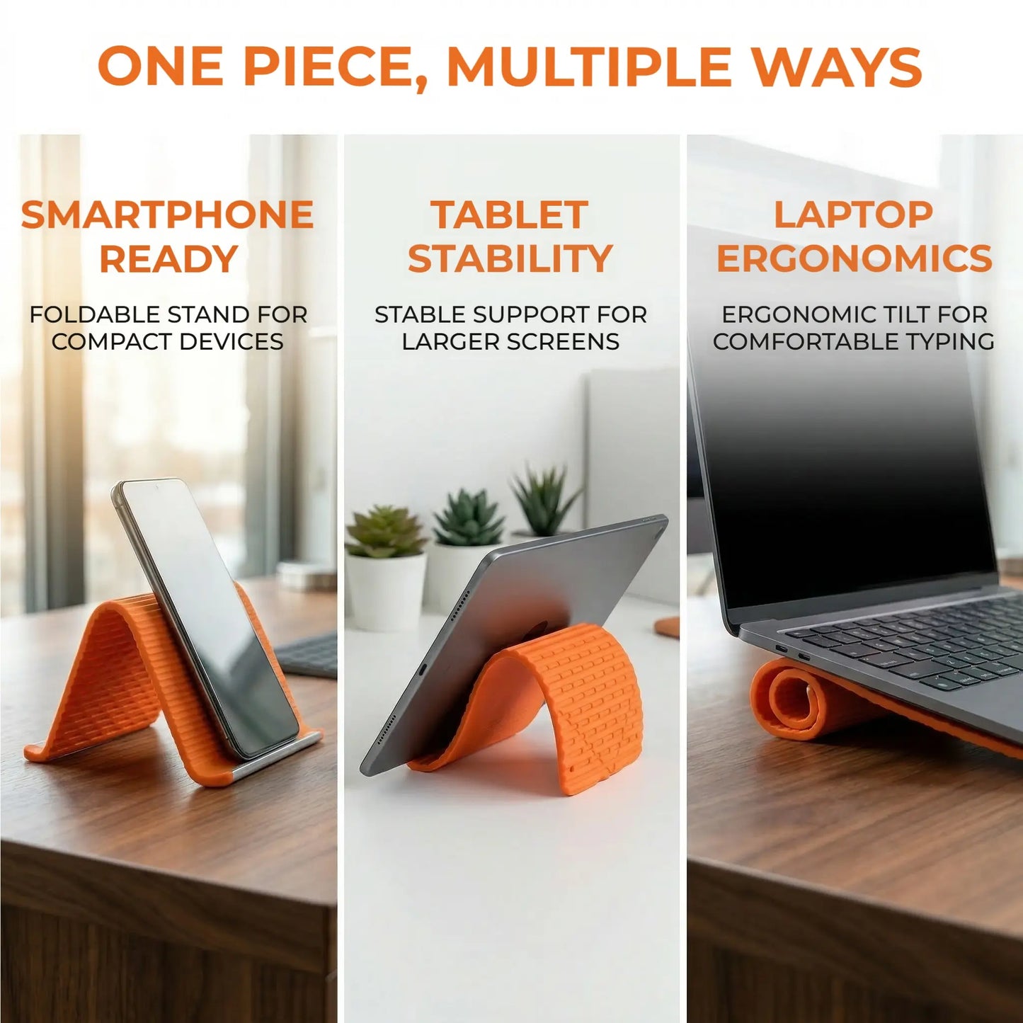 【DealsForYouDays】Flexible Silicone Aluminum Phone holder stand, Bendable Rollable Foldable Design, Universal Adjustable Anti-Slip Desktop Mount for Phone Tablet Laptop, Portable Ergonomic Holder for Home Office Travel-YY