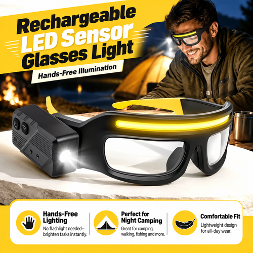 Rechargeable LED Sensor Glasses Light