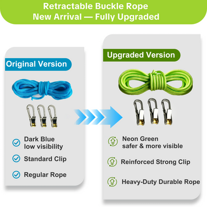 Multi Function Retractable Buckle Rope for Camping Hiking and Outdoor Use