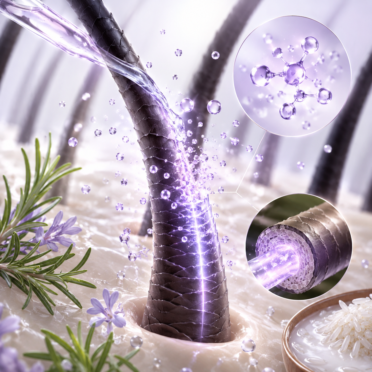 Nano formula nourishing the hair and scalp