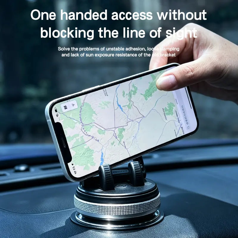 Car phone holder 360 degree rotation, suitablefor car navigation in-car dashboard, horizontaland vertica screen adjustment angle,suctioncup fixed non-slip mobile phone holdersuitable for iPhone and Android