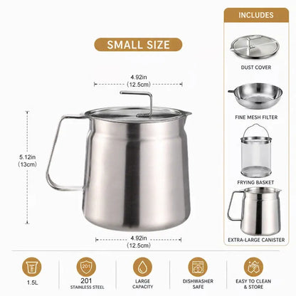 68oz 201 Stainless Steel Deep Fryer Pot