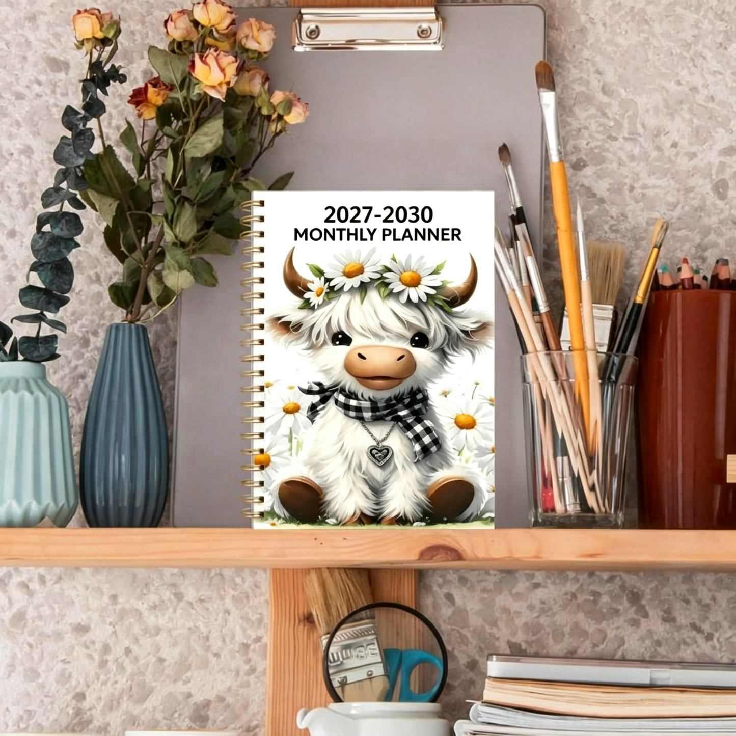 Highland Cow 4 Year Monthly Planner and Goal Planner