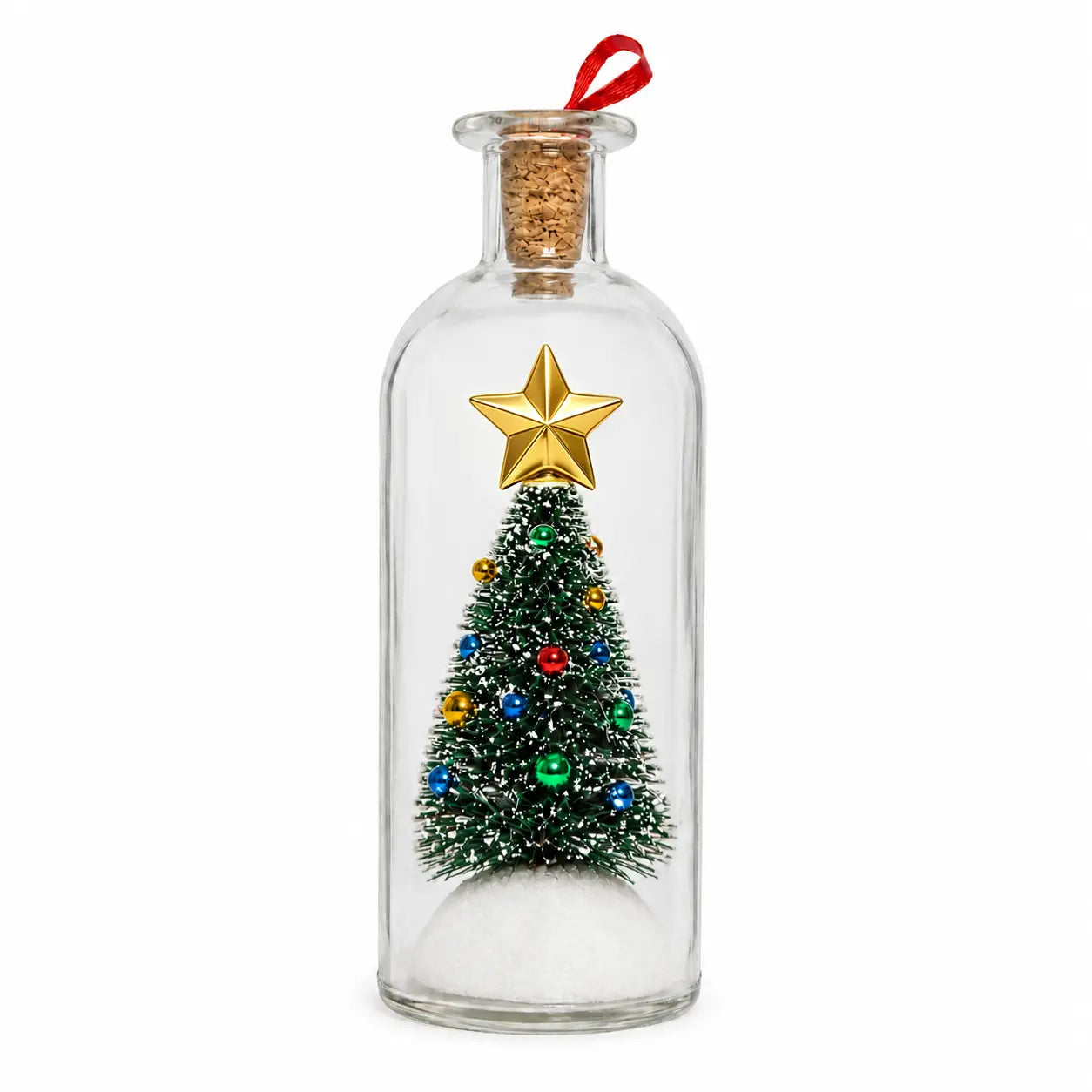 RUXACTY Recordable Christmas Message in a Bottle Ornament 8 Inch Voice Recording Holiday Keepsake with Playback Snowy Christmas Tree Scene Glass Bottle Decoration for Tree Home and Gift,back to school,back to school haul