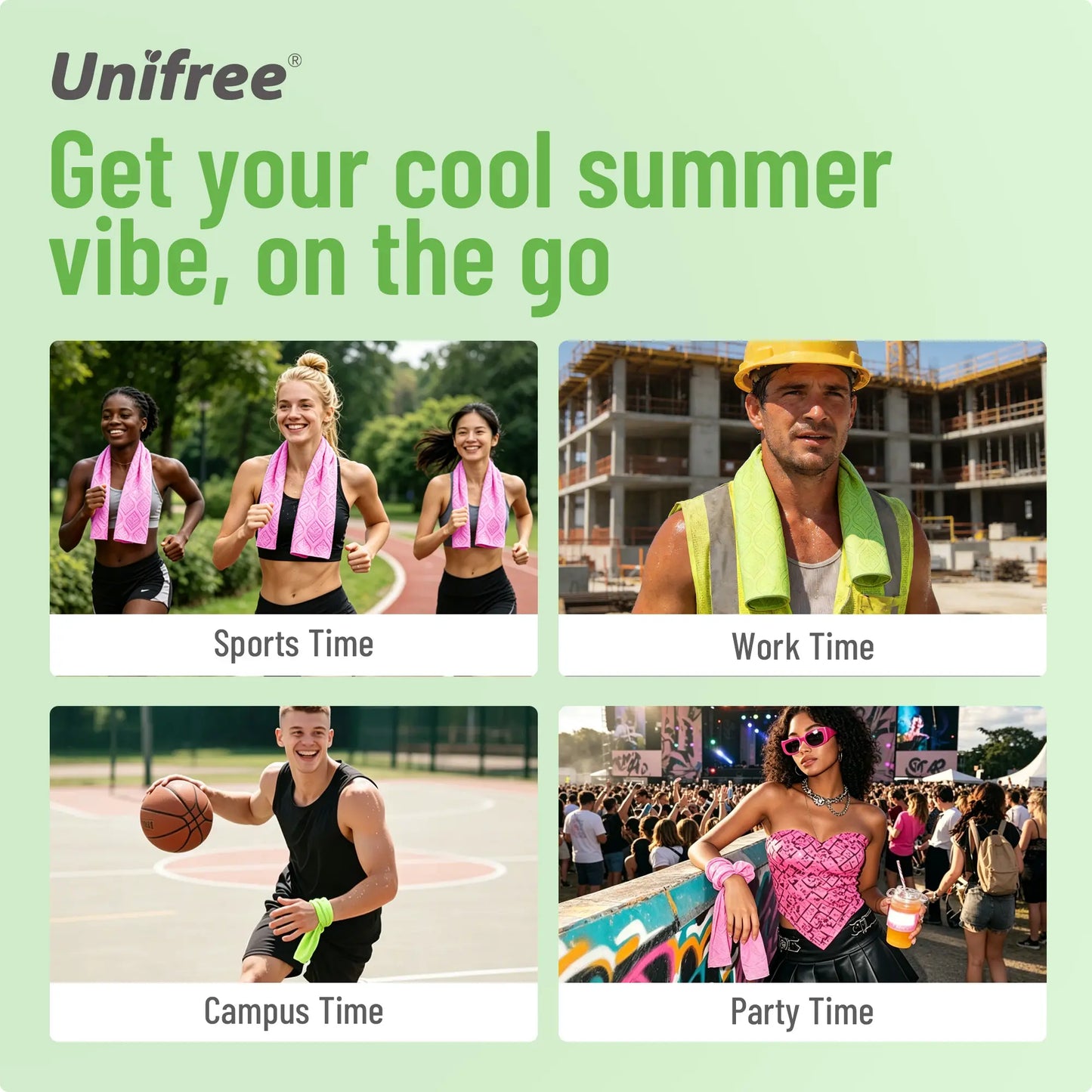 Unifree Cooling Towels & XL Menthol Cooling Wipes, Instant & Long Lasting Cooling Relief for Hot Weather & Summer Heat, Outdoor, Long Drives, Game day & Beach, DealsForYouDays, summerwins
