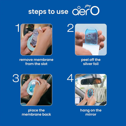 Godrej Aer O Hanging Car Freshener, Assorted Pack of 3 Car Fragrance Set Car Odor Remover Car Scents Car Perfume