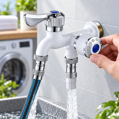 🎉Dual-Outlet Water Faucet | Run Washer & Hose Simultaneously ⚡