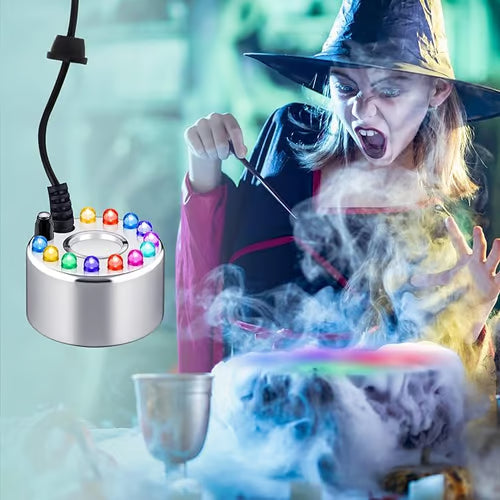 💨12-LED Ultrasonic Mist Maker Fogger – Creates cool mist & colourful light – Perfect for humidifiers, fountains or Halloween decor – runs quietly in water 💧✨