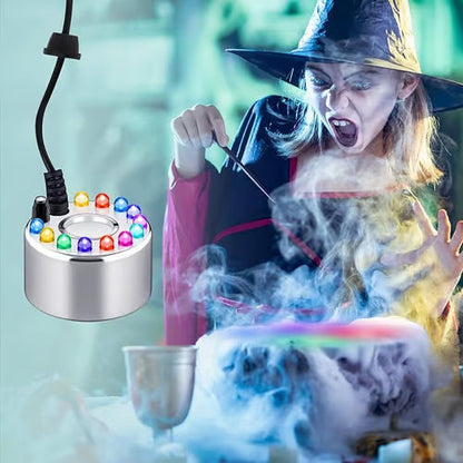 💨12-LED Ultrasonic Mist Maker Fogger – Creates cool mist & colourful light – Perfect for humidifiers, fountains or Halloween decor – runs quietly in water 💧✨