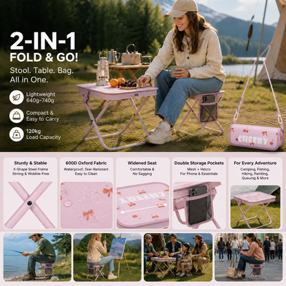 2 in 1 Portable Folding Outdoor Chair & Carry Bag