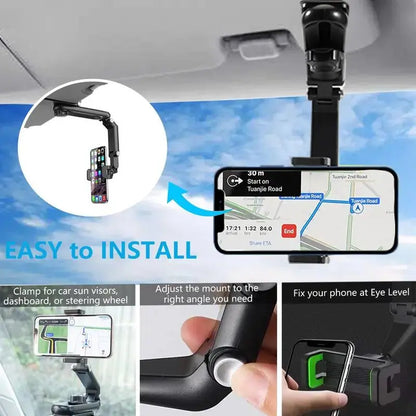 Joytutus Sun Visor Car Phone Holder - Adjustable & Rotatable