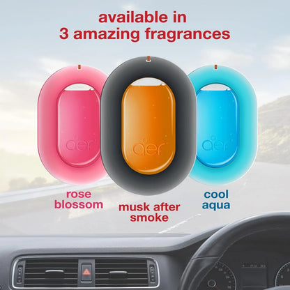 Godrej Aer O Hanging Car Freshener, Assorted Pack of 3 Car Fragrance Set Car Odor Remover Car Scents Car Perfume
