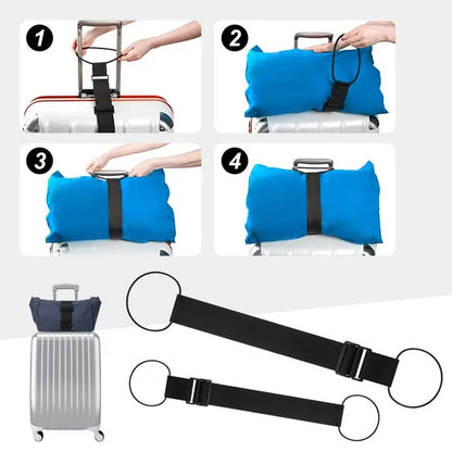2-Pack Adjustable Rainbow Luggage Connector Straps