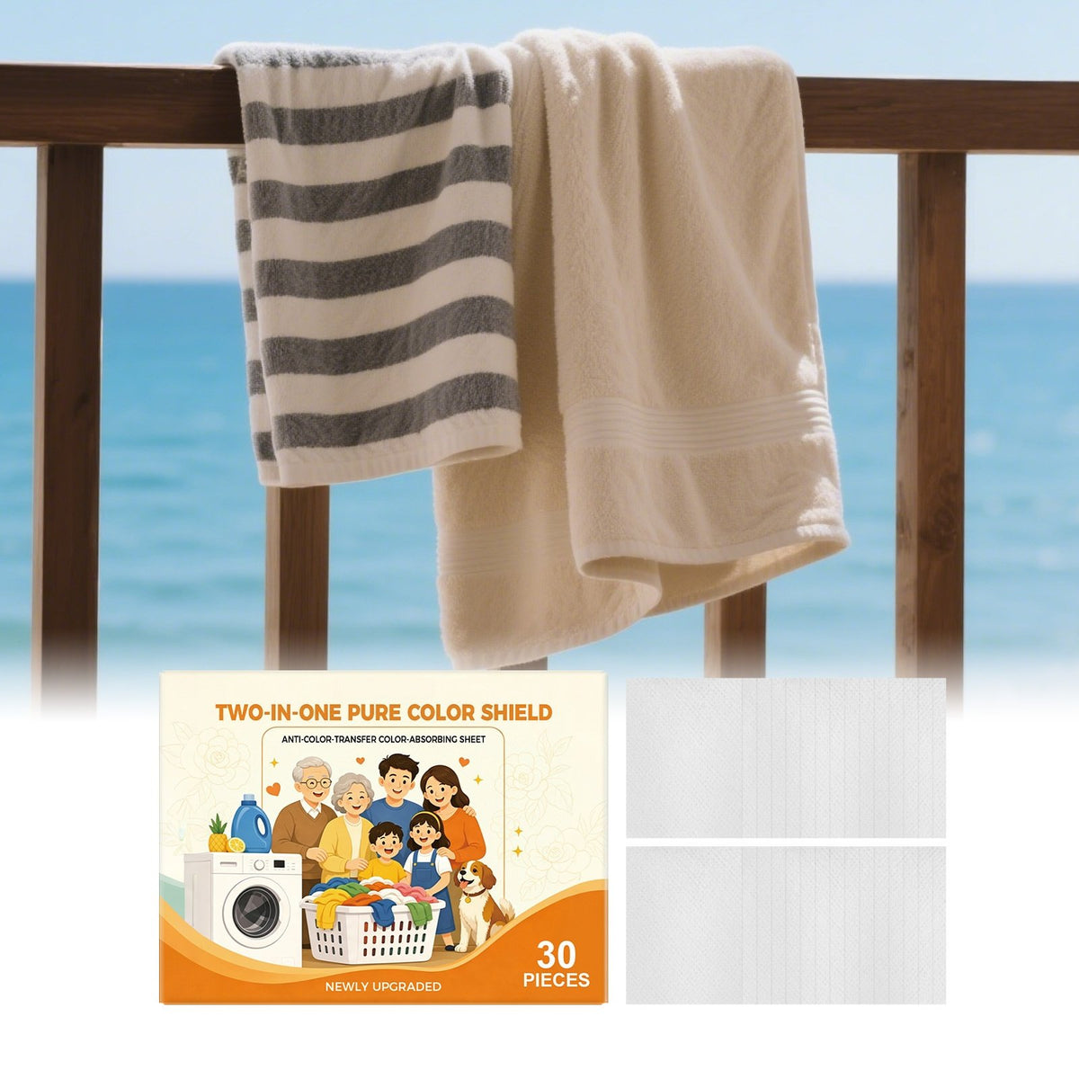 🧺Anti‑Color Transfer Laundry Sheets ✨Dye‑Catching Sheets For Mixed‑Color Washing