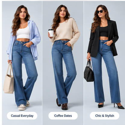 Women's High-Waisted Sculpting Straight-Leg Jeans