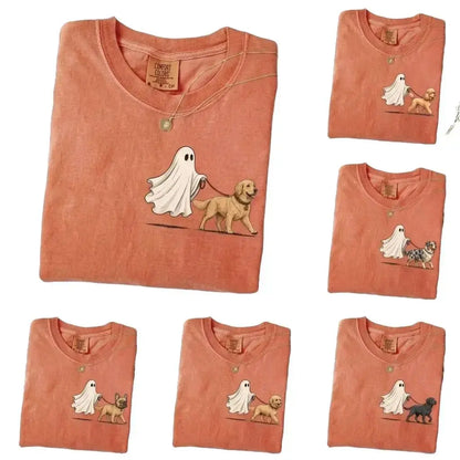 Pet Ghost Walking Dog Halloween Shirt