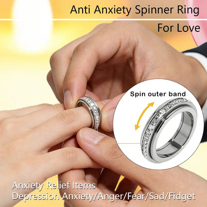 Titanium Steel Anxiety Rings - Spinning Anti-Anxiety
