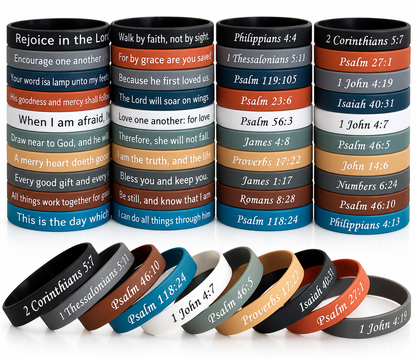 ✝️ 30PCS Bible Verse Bracelets – Christian Faith Wristbands for Church Events, Youth Groups & Sunday School Rewards