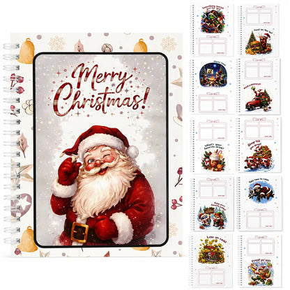 Christmas Gift Card Book, Diy Spiral Bound Gift Card Book, 5x7 Inch Colorful Spiral Bound Card Book , Christma Gift Cards Books Holder, DIY Personalized Xmas Gifts for Family, Friends, Students