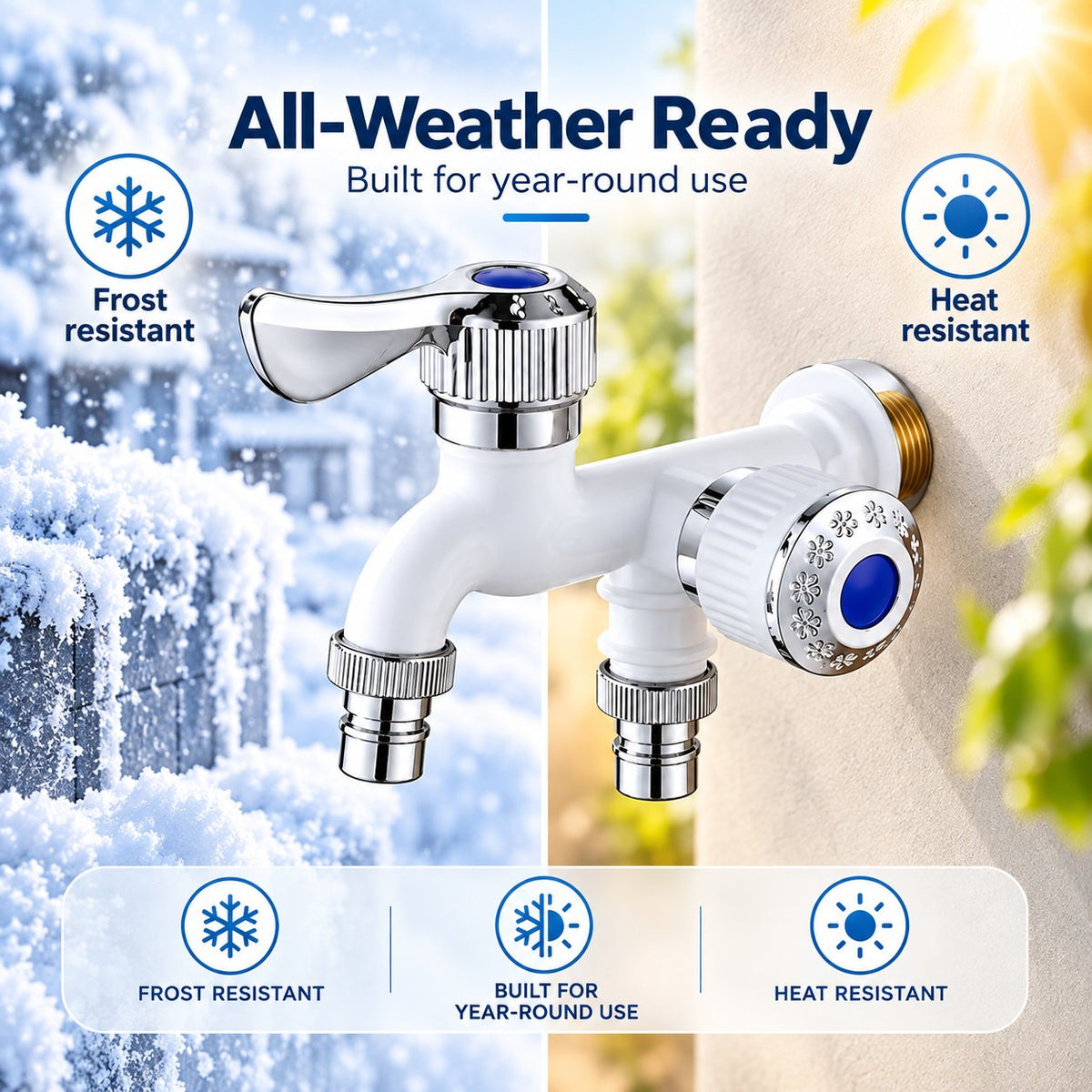 🎉Dual-Outlet Water Faucet | Run Washer & Hose Simultaneously ⚡