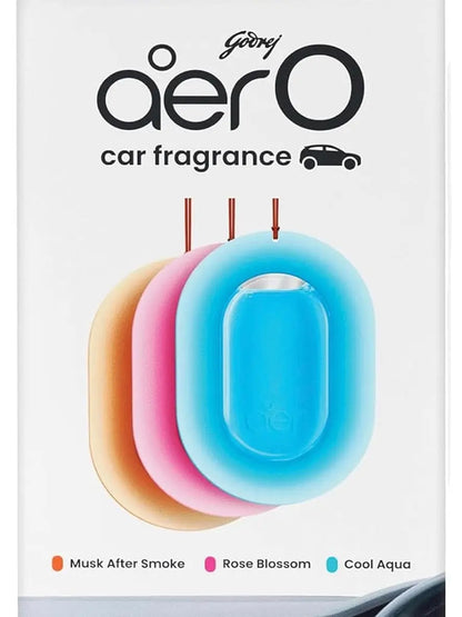 Godrej Aer O Hanging Car Freshener, Assorted Pack of 3 Car Fragrance Set Car Odor Remover Car Scents Car Perfume