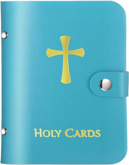 ✝️ Catholic Holy Card Holder – Pocket Prayer Card Organizer with Snap Closure