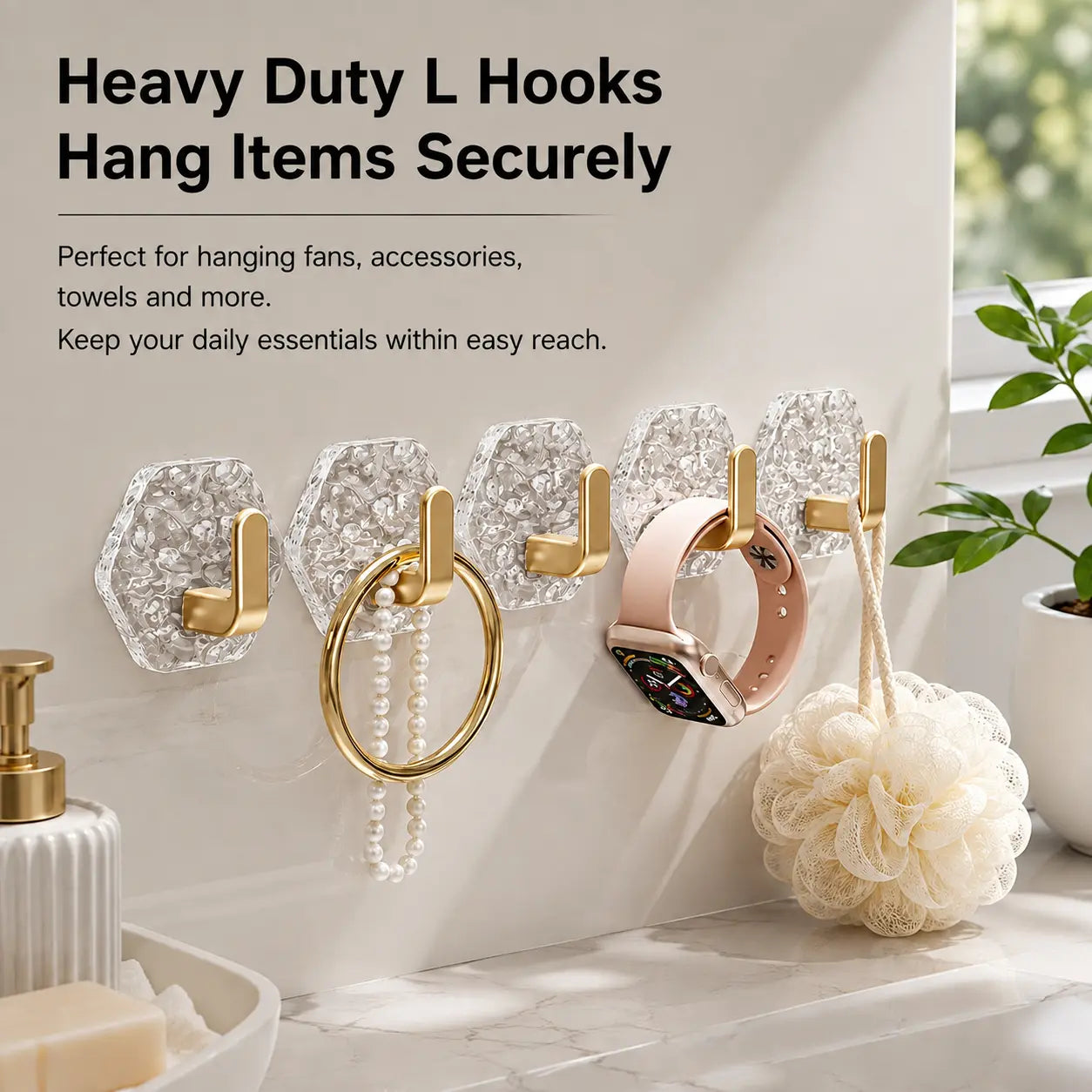 20 Pack Adhesive Wall Hooks for Kitchen and Bathroom
