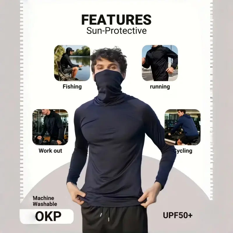 3-Piece Men's Casual Hoodie Set - Blue, Black, Gray