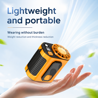 Portable Rechargeable Waist Fan with Power Bank & LED Light