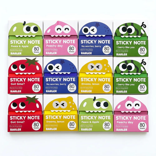 Transparent Pull-Out Sticky Notes Set - 12 Boxes, 960 Sheets