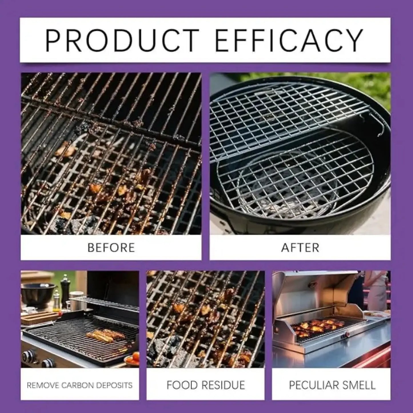 Heavy Duty BBQ Grill Cleaner Degreaser Spray for Grease and Smoky Stain Removal