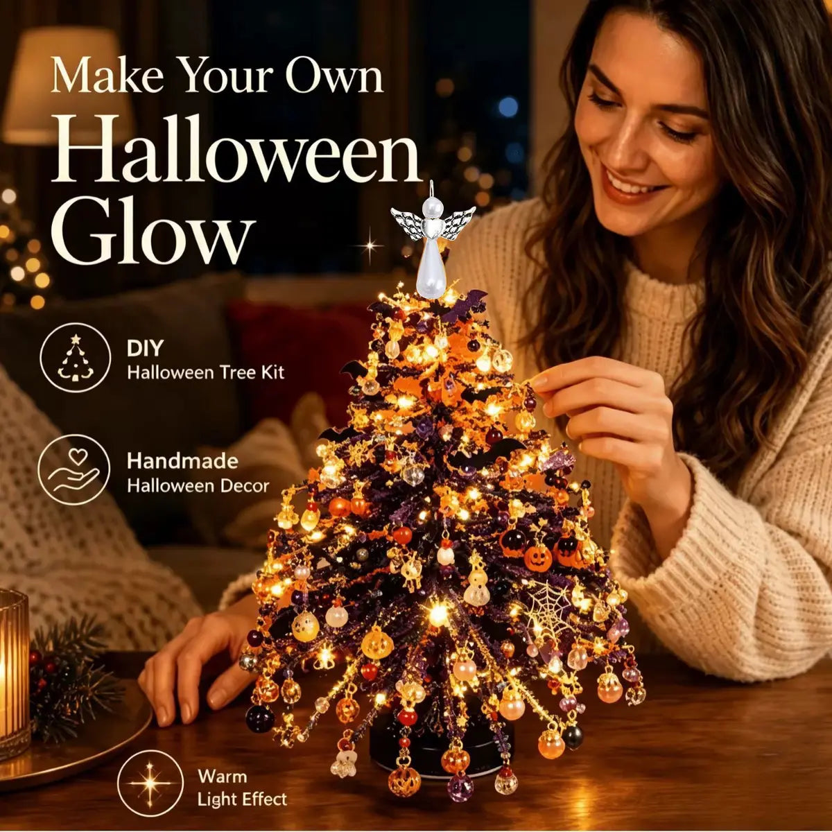 DIY Beaded Christmas Tree Craft Kit with Accessories