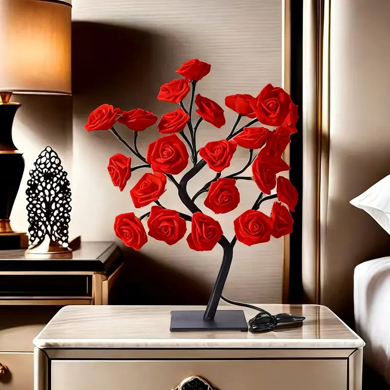 Rose-shaped night light, USB-powered, table lamp, bedroom lighting, holiday decorative lights, home decor, Valentine's Day gift, Mother's Day gift, home decor lighting