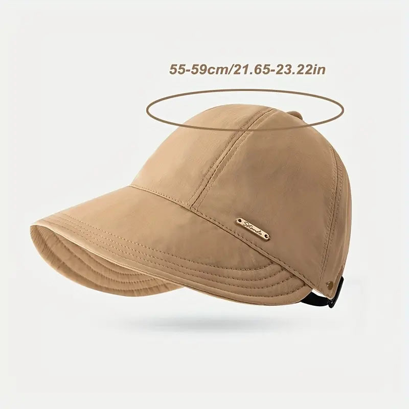 Women's Wide Brim Sun Visor Hat - UPF 50+ Open Top Cap for Ponytails, Golf, and Beach