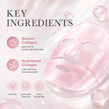 Pink Collagen Gel Face Mask 4 Sheets