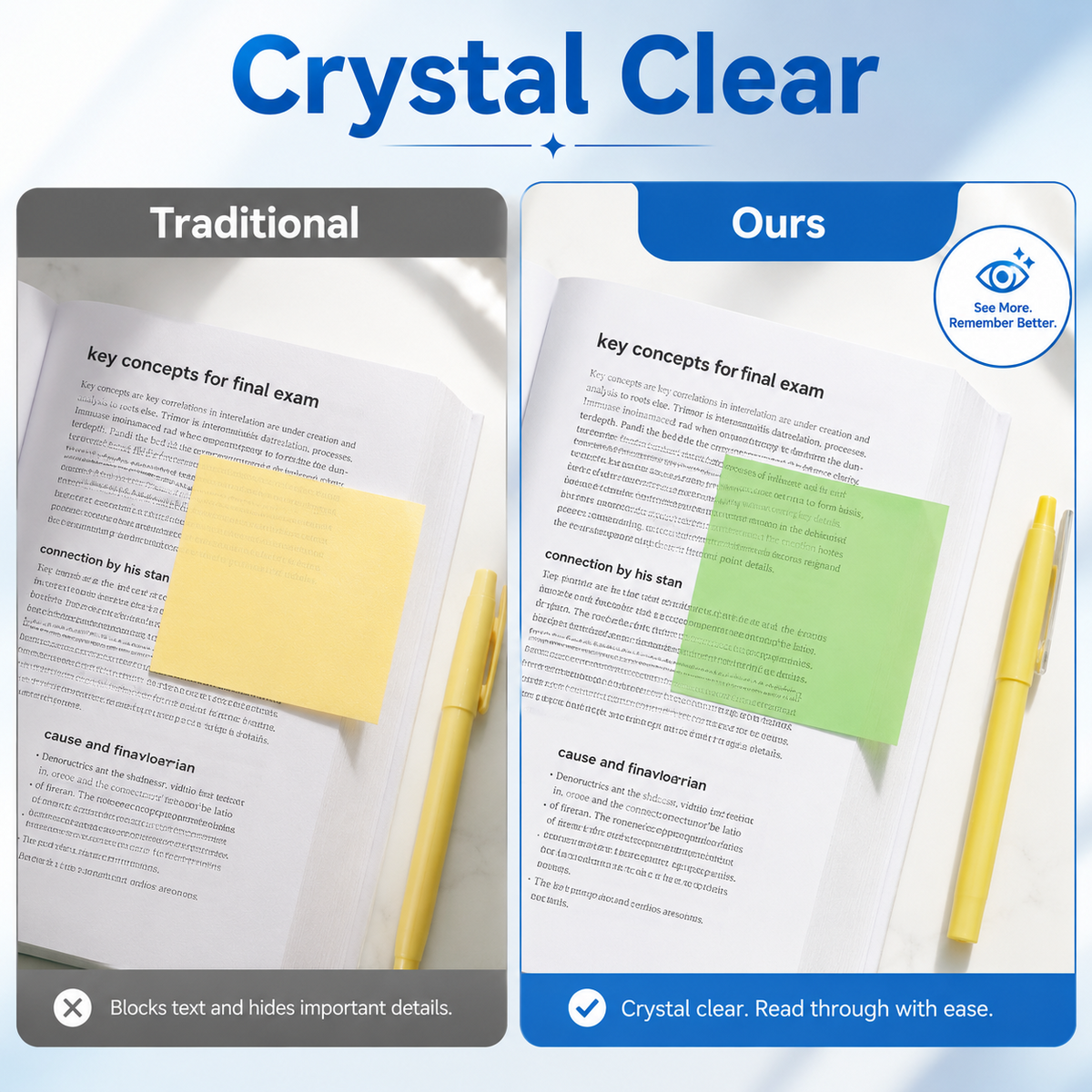 Reusable Transparent Pull-Out Sticky Notes with Strong Adhesion – 80 Sheets