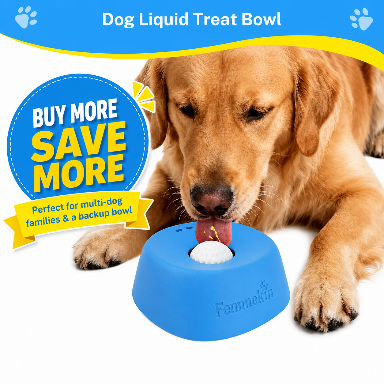 BOGO Femmekin Slow Feeder Dog Bowl for Liquid Treats