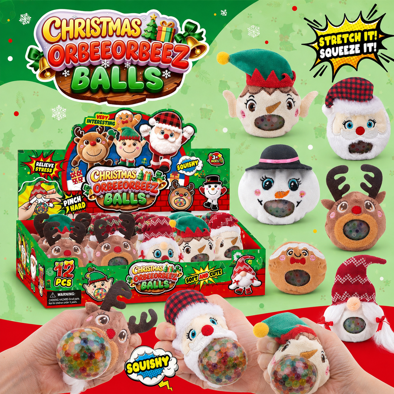 🎁 Holiday Squeeze Stress Toys ✨