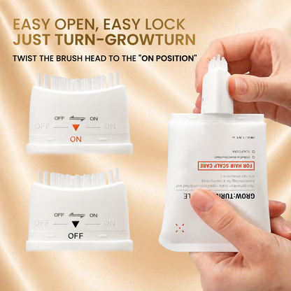 Growturn Hair Growth Serum Brush for Visible Hair Thickening and Growth