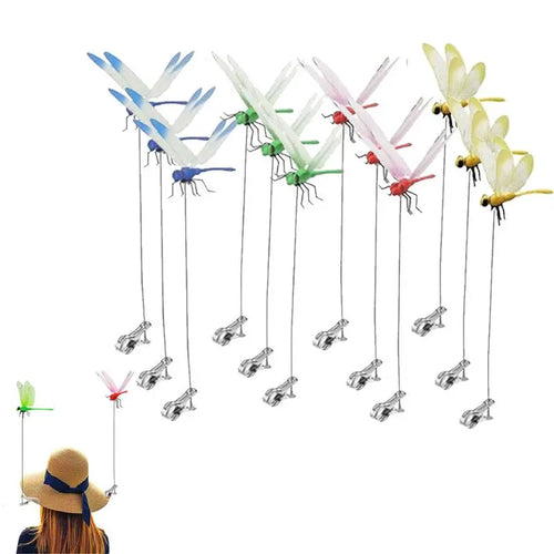 Realistic Dragonfly Garden Clips for Outdoor Decor and Insect Deterrence