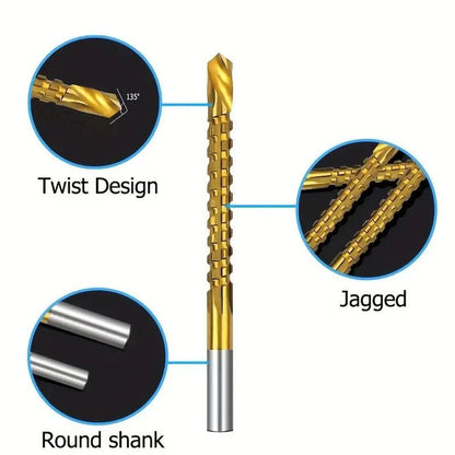 Titanium-Coated High Speed Steel Drill Bit Set for Metal & Wood
