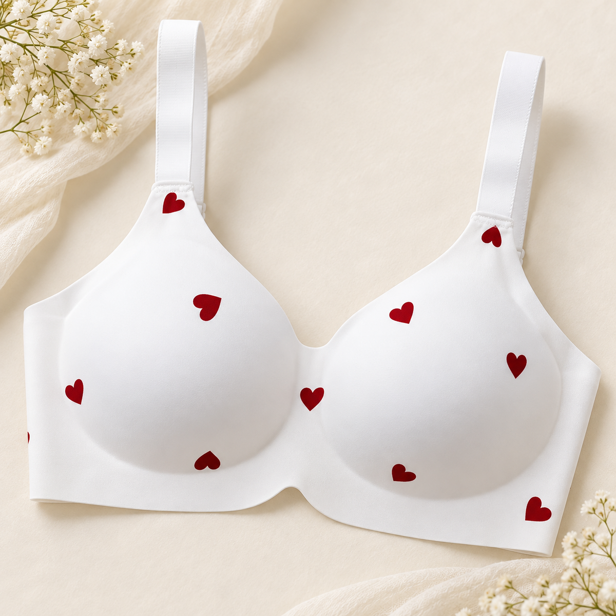 Women's Floral Seamless Jelly Wireless Push-Up Bra