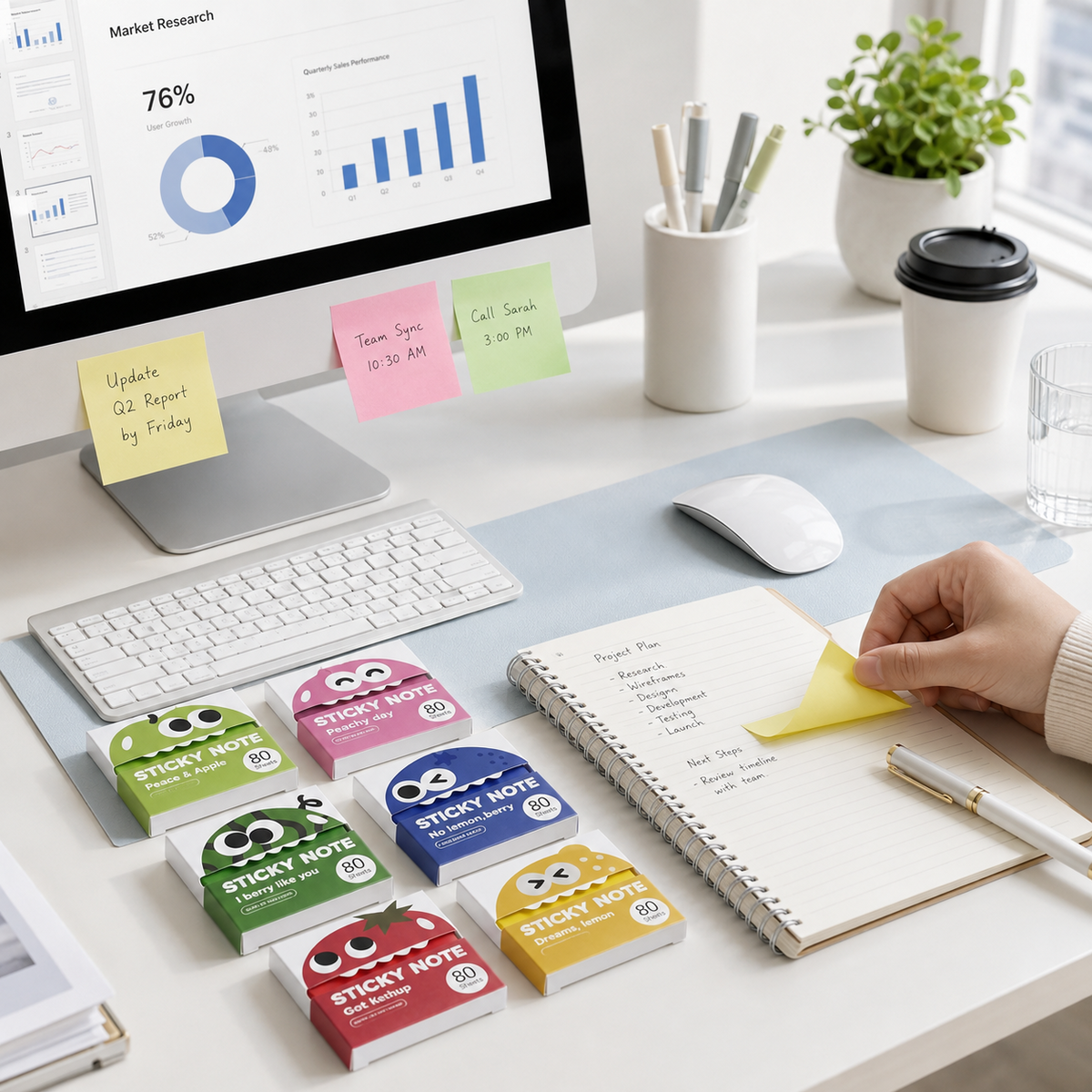 Reusable Transparent Pull-Out Sticky Notes with Strong Adhesion – 80 Sheets