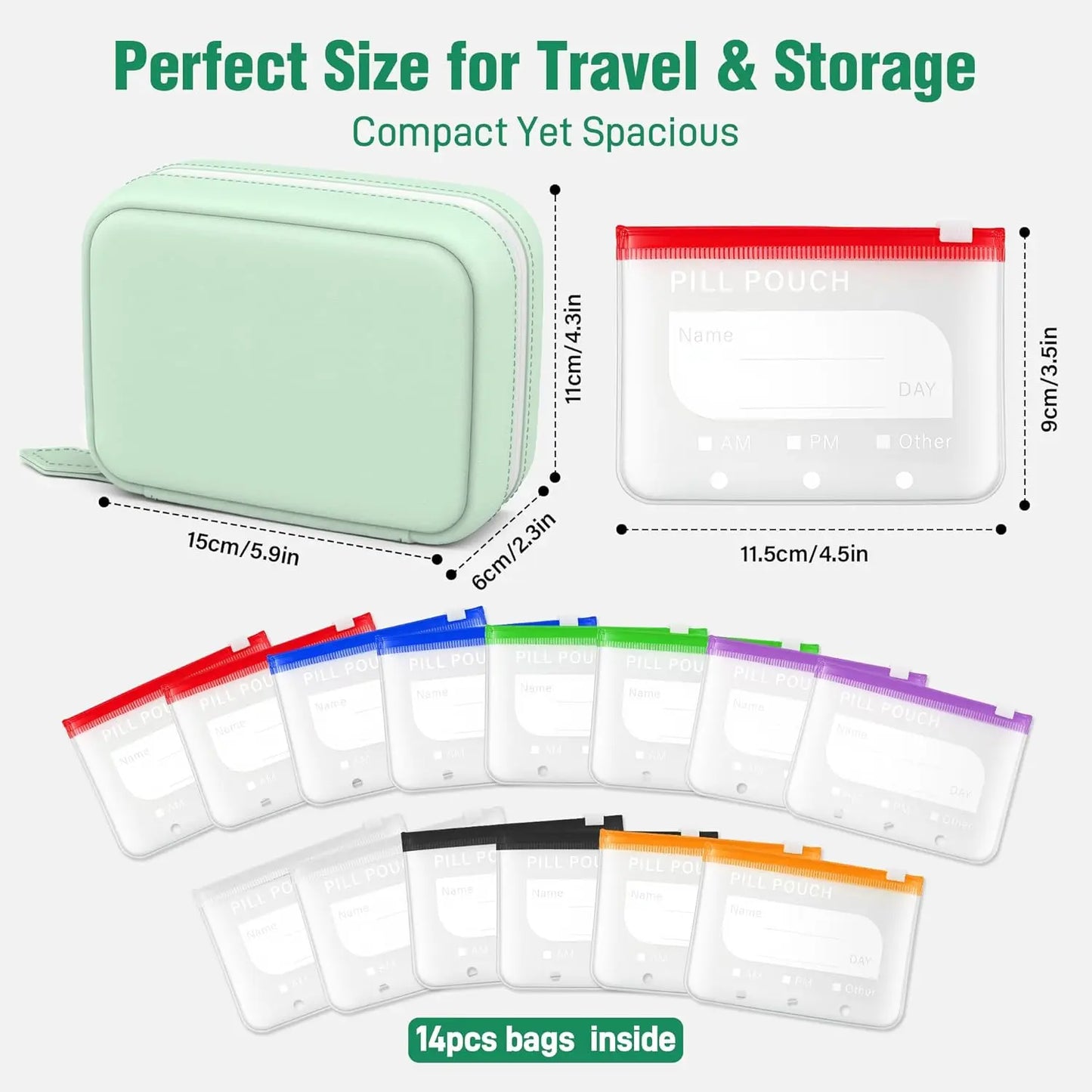 A8 Waterproof Large Pill Organizer Set for Travel and Daily Use