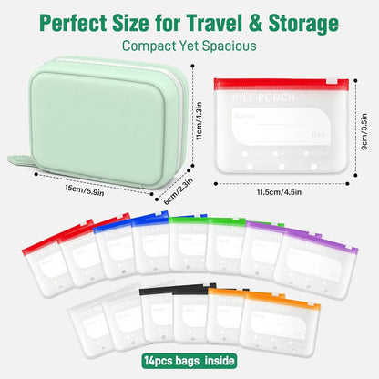 A8 Waterproof Large Pill Organizer Set for Travel and Daily Use