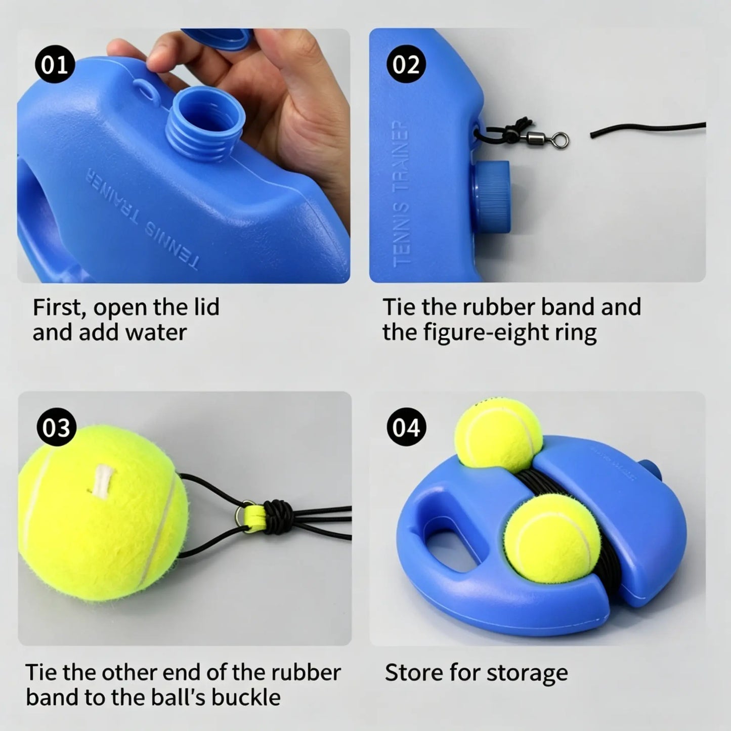 Tennis Training Kit 1 Set with 2  Balls & Ropes