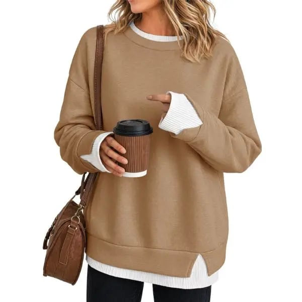 Casual-style sweatshirt with a 'faux-layered' look.