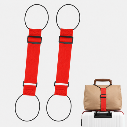 2-Pack Adjustable Rainbow Luggage Connector Straps